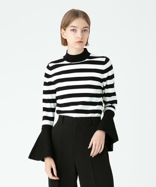 ＊＊allureville / アルアバイル ニット・セーター | トランペットカフプルオーバー（ブラック1）