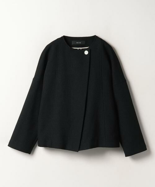 ＊＊allureville / アルアバイル ノーカラージャケット | ブッチャーツイードショートジャケット（ブラック）