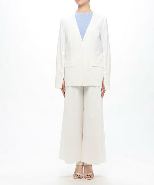 ＊＊allureville / アルアバイル ノーカラージャケット | リネンツイルストレッチスリットスリーブジャケット | 詳細10