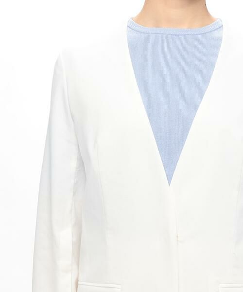 ＊＊allureville / アルアバイル ノーカラージャケット | リネンツイルストレッチスリットスリーブジャケット | 詳細4