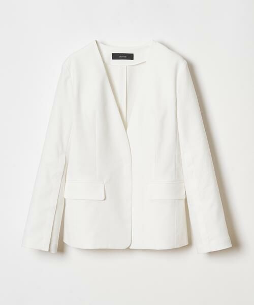 ＊＊allureville / アルアバイル ノーカラージャケット | リネンツイルストレッチスリットスリーブジャケット | 詳細23