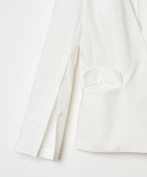 ＊＊allureville / アルアバイル ノーカラージャケット | リネンツイルストレッチスリットスリーブジャケット | 詳細25