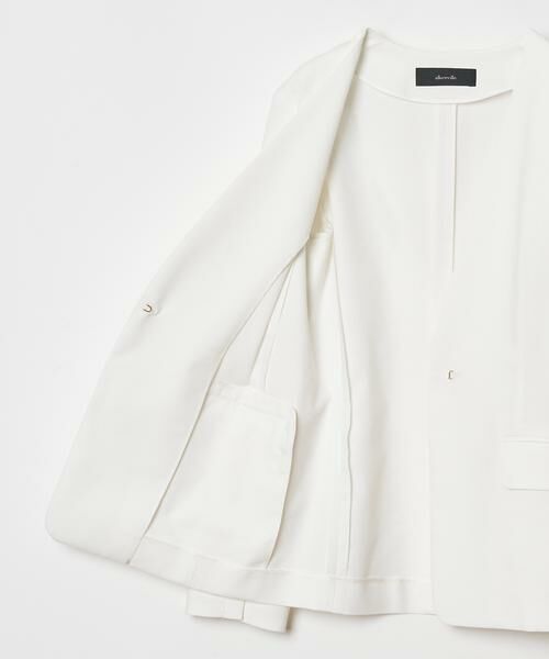 ＊＊allureville / アルアバイル ノーカラージャケット | リネンツイルストレッチスリットスリーブジャケット | 詳細26