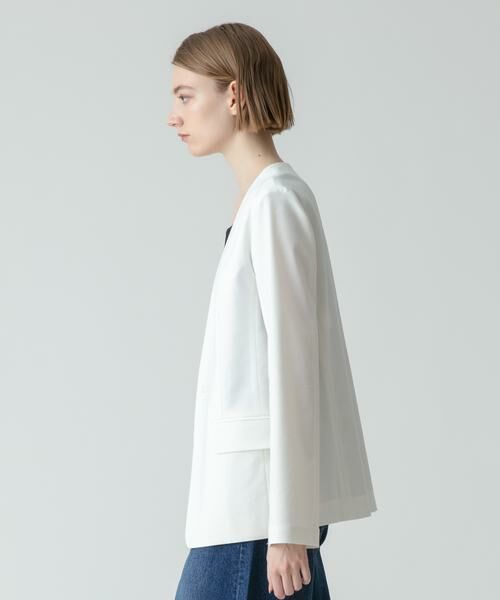 ＊＊allureville / アルアバイル ノーカラージャケット | リネンツイルストレッチスリットスリーブジャケット | 詳細19