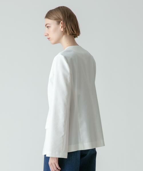 ＊＊allureville / アルアバイル ノーカラージャケット | リネンツイルストレッチスリットスリーブジャケット | 詳細20