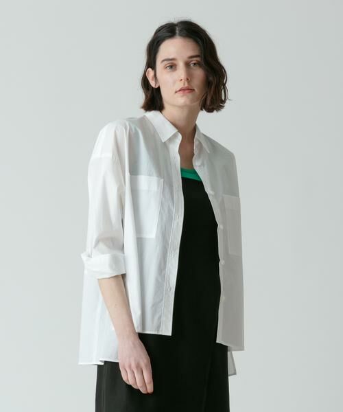 ＊＊allureville / アルアバイル シャツ・ブラウス | ステップヘムワイドシャツ（ホワイト）