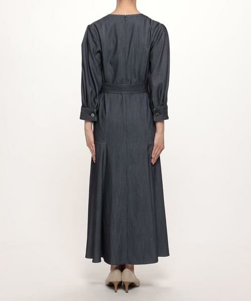 ＊＊allureville / アルアバイル ワンピース | ソフトデニムキーネックワンピース | 詳細3