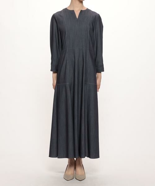 ＊＊allureville / アルアバイル ワンピース | ソフトデニムキーネックワンピース | 詳細7