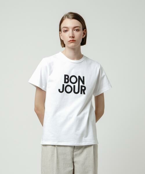 ＊＊allureville / アルアバイル カットソー | ボンジュールロゴT（オフホワイト）