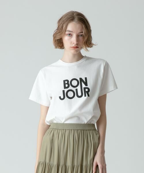 ＊＊allureville / アルアバイル カットソー | ボンジュールロゴT（オフホワイト1）