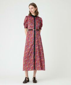 ボーダーフラワーワンピース