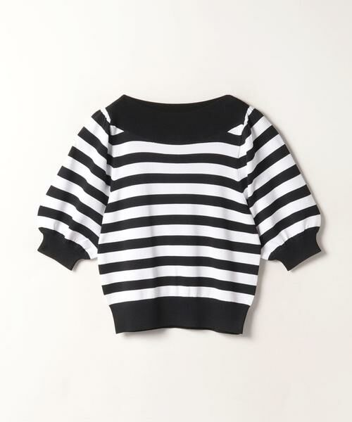 ＊＊allureville / アルアバイル ニット・セーター | ボーダーパフプルオーバー（ブラック系）