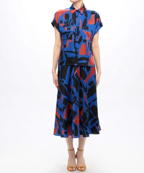 ＊＊allureville / アルアバイル スカート | ブロックキカプリントフレアスカート | 詳細8