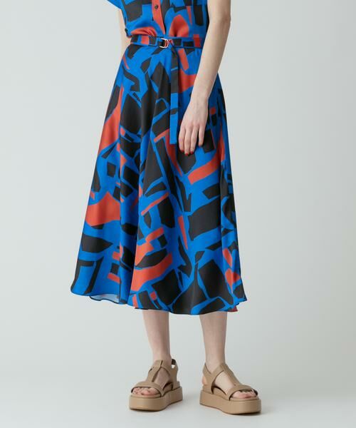 ＊＊allureville / アルアバイル スカート | ブロックキカプリントフレアスカート | 詳細24