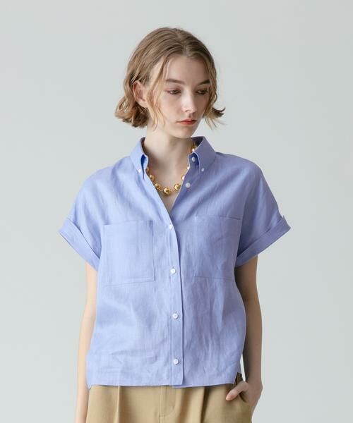 ここあallurevilleアルアバイル　ステップヘムリネンシャツ セール】 ステップヘムリネンシャツ （シャツ・ブラウス