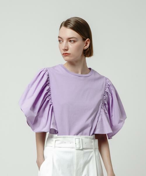 ＊＊allureville / アルアバイル カットソー | ピースダイフレアスリーブプルオーバー（パープル）