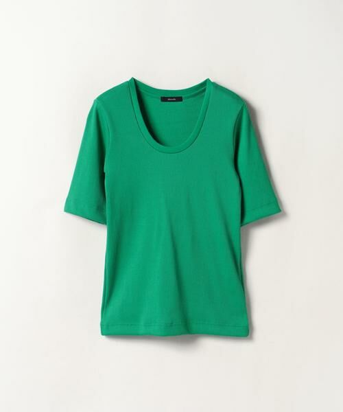 ＊＊allureville / アルアバイル カットソー | ディープUネックRIB プルオーバー（グリーン）