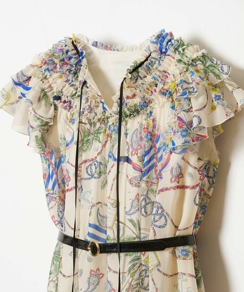 セール】 フローラルマリンフリルワンピース （ワンピース