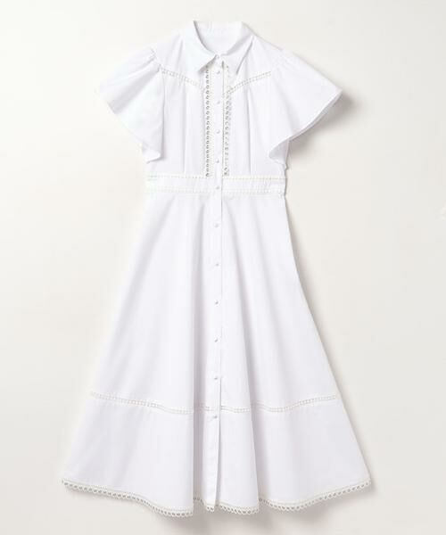 セール】 レーストリムシャツワンピース （ワンピース