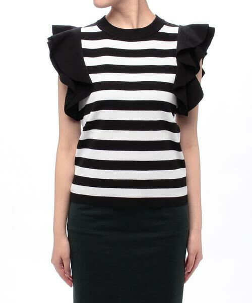 ＊＊allureville / アルアバイル ニット・セーター | 立体フリルボーダープルオーバー | 詳細1