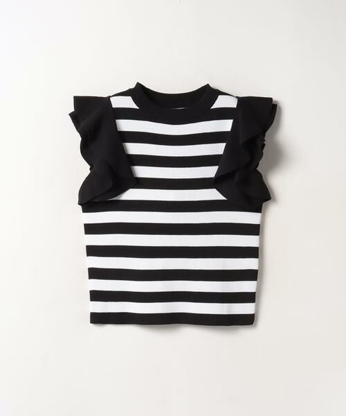 ＊＊allureville / アルアバイル ニット・セーター | 立体フリルボーダープルオーバー | 詳細6