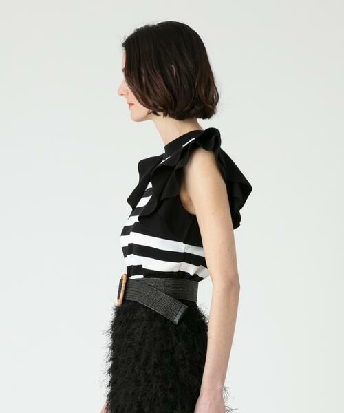 ＊＊allureville / アルアバイル ニット・セーター | 立体フリルボーダープルオーバー | 詳細8