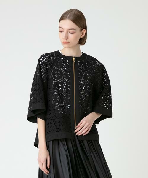 アナイ系列ルルウィルビー　アイレットレースコンビブルゾン セール】 アイレットレースコンビブルゾン （ブルゾン