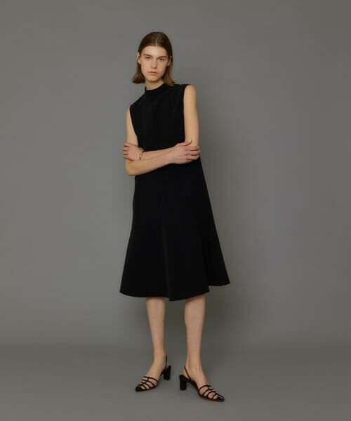 ＊＊allureville / アルアバイル ワンピース | ソアロンストレッチハイネックフレアワンピース（ブラック）
