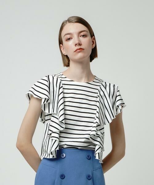 ＊＊allureville / アルアバイル カットソー | ラッフルスリーブプルオーバー（ホワイト系）