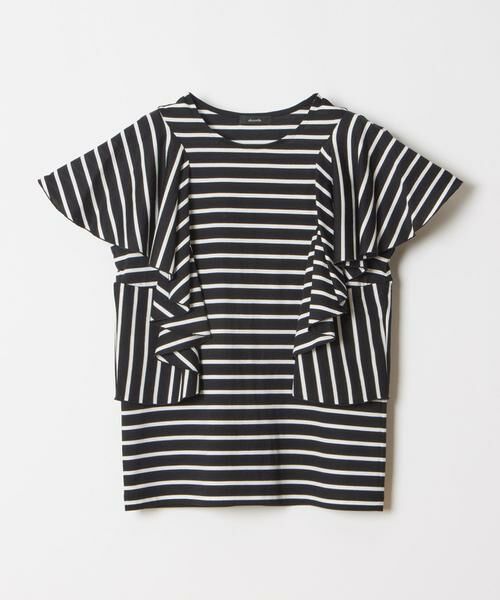 ＊＊allureville / アルアバイル カットソー | ラッフルスリーブプルオーバー（ブラック系）