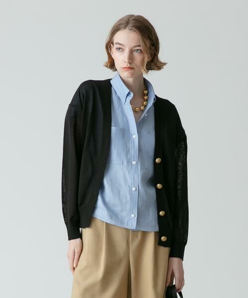 定価23100円 allureville シアーコイルヤーンカーディガン 黒 シアーコイルヤーンカーディガン | allureville (Women