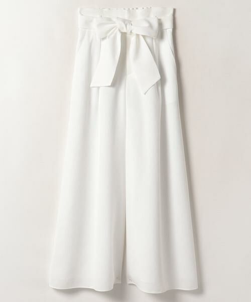 ＊＊allureville / アルアバイル パンツ | リネンライクワイドギャザーパンツ（ホワイト）