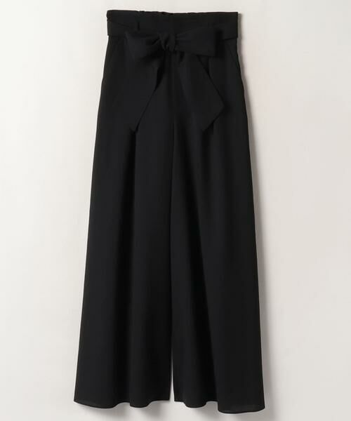＊＊allureville / アルアバイル パンツ | リネンライクワイドギャザーパンツ（ブラック）
