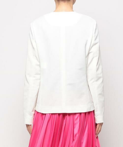 ＊＊allureville / アルアバイル ノーカラージャケット | レノクロスクルーネックステッチジャケット | 詳細3