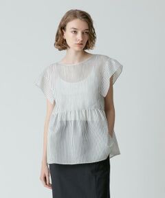 シアーストライププルオーバーブラウス