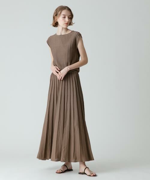 ＊＊allureville / アルアバイル ワンピース | プリーツリブフレンチスリーブ ワンピース | 詳細3