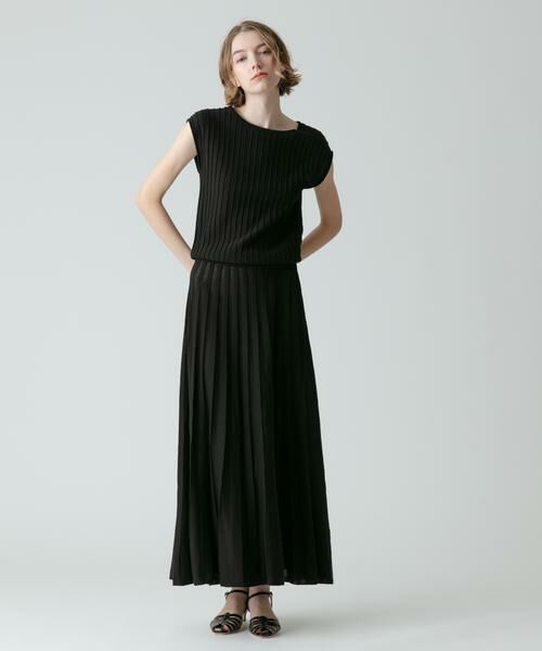 ＊＊allureville / アルアバイル ワンピース | プリーツリブフレンチスリーブ ワンピース | 詳細7