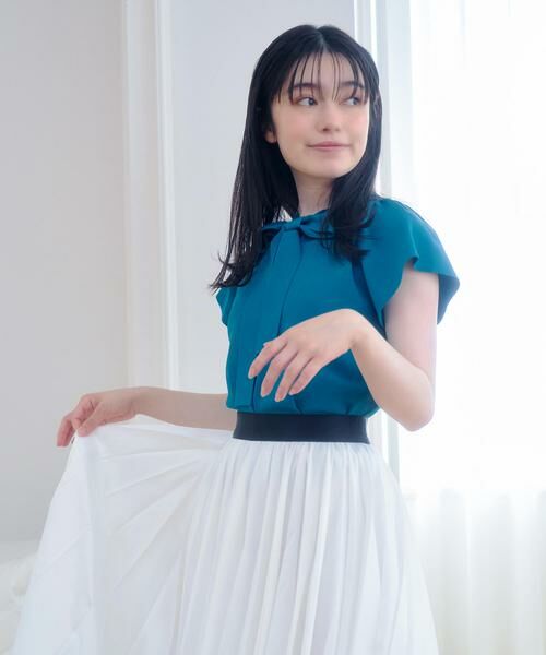 ＊＊allureville / アルアバイル ニット・セーター | 2WAYリボンプルオーバー（ターコイズ）