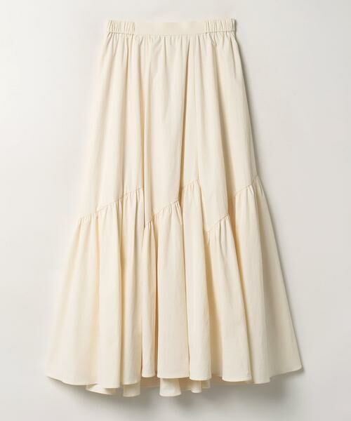 ＊＊allureville / アルアバイル スカート | バイヤスキリカエギャザースカート（アイボリー）