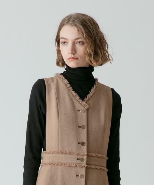 ＊＊allureville / アルアバイル ワンピース | ノンウールツイードフリンジフレアワンピース | 詳細14