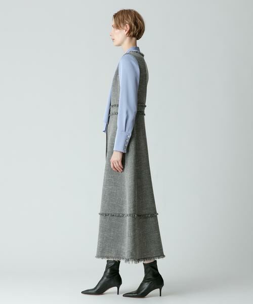 ＊＊allureville / アルアバイル ワンピース | ノンウールツイードフリンジフレアワンピース | 詳細19