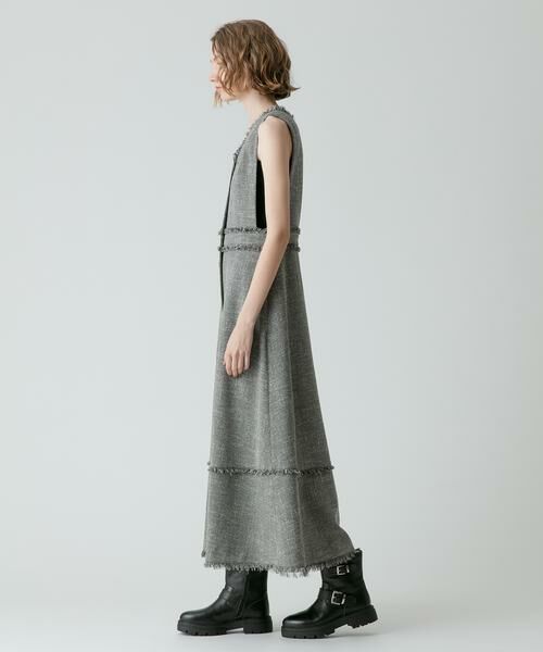 ＊＊allureville / アルアバイル ワンピース | ノンウールツイードフリンジフレアワンピース | 詳細21