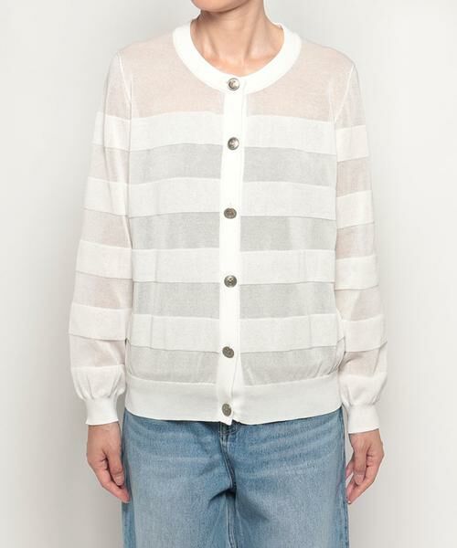 ＊＊allureville / アルアバイル カーディガン・ボレロ | シアーバスクボーダーカーディガン | 詳細1