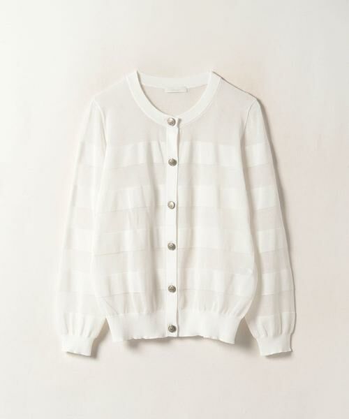 ＊＊allureville / アルアバイル カーディガン・ボレロ | シアーバスクボーダーカーディガン（オフホワイト）