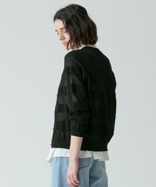 ＊＊allureville / アルアバイル カーディガン・ボレロ | シアーバスクボーダーカーディガン | 詳細15