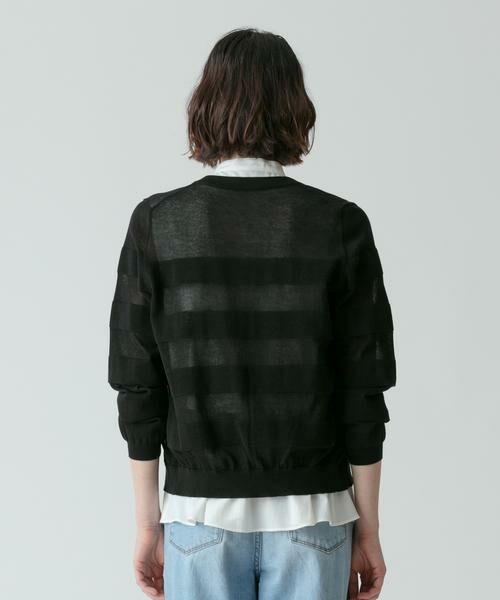 ＊＊allureville / アルアバイル カーディガン・ボレロ | シアーバスクボーダーカーディガン | 詳細16