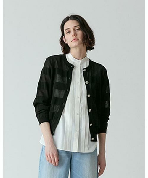 ＊＊allureville / アルアバイル カーディガン・ボレロ | シアーバスクボーダーカーディガン | 詳細9