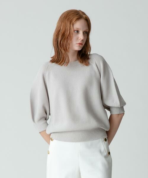 ＊＊allureville / アルアバイル ニット・セーター | ワイドネックプルオーバー（ライトグレー）