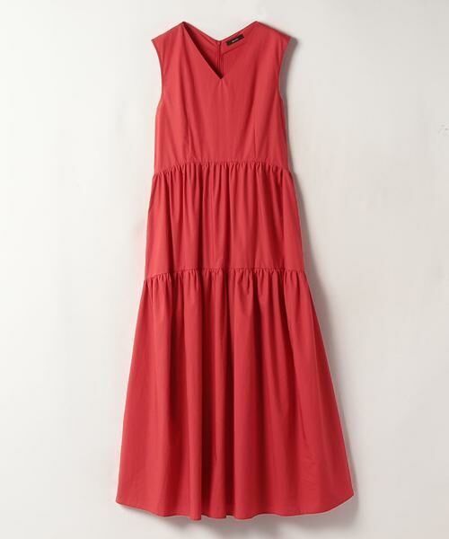 【完売品】23年allurevilleティアードＶネックワンピース　大人気　赤 完売品】23年allurevilleティアードVネックワンピース 大人気