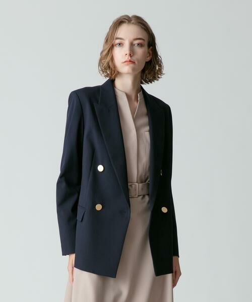 ＊＊allureville / アルアバイル テーラードジャケット | リオペルオックスダブルジャケット（ネイビー）